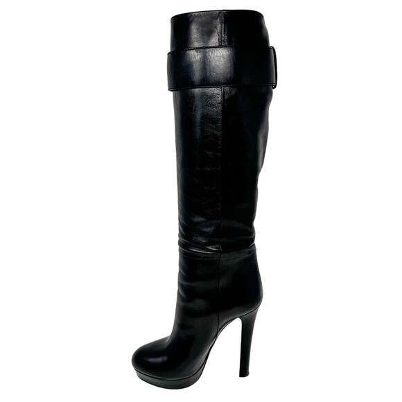 Gucci Josephine Black Horsehead Horsebit Knee High Tall Platform Boots size 38.5 - Picture 7 of 16